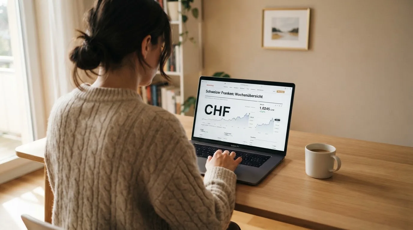 Person am Laptop liest eine Übersichtsseite zu Geldspielen im Internet — 30 franken bonus ohne einzahlung casino