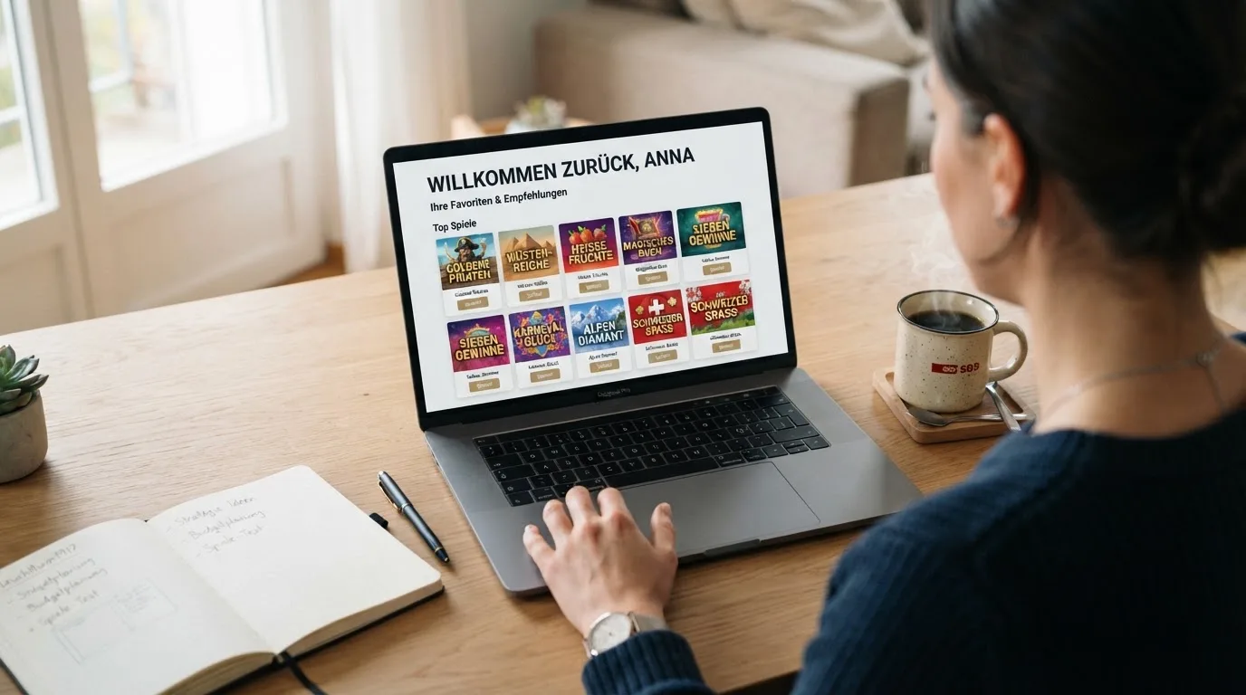 Person am Laptop liest eine Übersichtsseite zu Geldspielen im Internet — beste online casinos ohne verifizierung